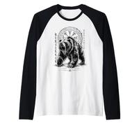 Berserker Bear Warrior Odin Runes Nordic Compass Viking Raglan Baseball Tee