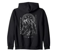 Berserker Bear Warrior Odin Runes Nordic Compass Viking Zip Hoodie