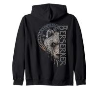Berserker Bear Warrior Odin Runes Nordic Compass Viking Zip Hoodie