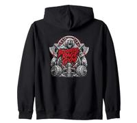 Berserkers Rage Gym Viking Bear Workout Power Zip Hoodie