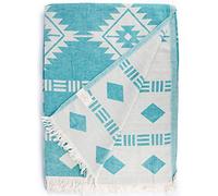 Bersuse 100% Cotton - Belize XXL Throw Blanket Turkish Towel - Aqua