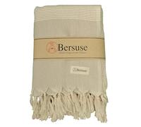Bersuse 100% Cotton - Hierapolis XXL Throw Blanket Turkish Towel - Beige XL
