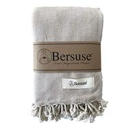 Bersuse 100% Cotton - Milas XXL Throw Blanket Turkish Towel - Beige
