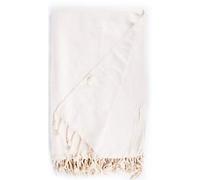 Bersuse 100% Cotton - Milas XXL Throw Blanket Turkish Towel - White
