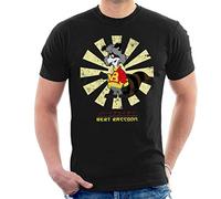 Bert Raccoon Retro Japanese Men's T-Shirt Black