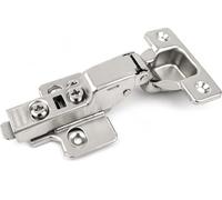 Berta (6 Pieces) Half Overlay Frameless Soft Closing European Hinges, 110 Degree 3D Adjustable Clip On Concealed Kitchen Cabinet Door Hinges with Screws