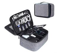 BERTASCHE Cable Organiser Bag Travel Electronics Gadget Case Tidy Storage Box with 11" Tablet Compartment, Tech Pouch for Cables, Chargers, Plugs, Memory Cards (for 11 inch Tablet)