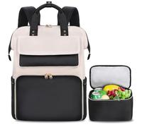 BERTASCHE Lunch Backpack, Laptop Backpack Women's 15.6 Inch with Insulated Cool Bag, 2-in-1 Work Bag for Women/Work/Business/Travel/Teacher/School/University, Black, black, 15.6 zoll