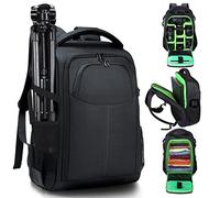 BERTASCHE SYB0009 Camera Backpack DSLR/SLR Camera Bag with Rain Cover for Sony Canon Nikon 15.6 Inch Laptop,Black