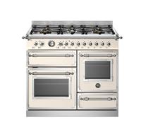 Bertazzoni HER106L3ENET Heritage 100cm 6-Burner Electric Triple Oven Range Cooker - Ivory