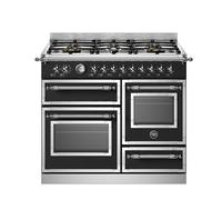 Bertazzoni HER106L3ENET Heritage 100cm 6-Burner Electric Triple Oven Range Cooker - Matte Black