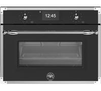 Bertazzoni Heritage Series FHER4077MTNX3 Built In Compact Electric Single Oven with Microwave Function - Matte Black - A Rated, Black