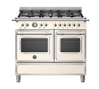 Bertazzoni Heritage Series HER106L2EAVT 100cm 123L A Rated Ivory Dual Fuel Cooker