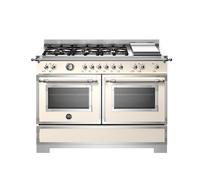 Bertazzoni Heritage Series HER126G2EAVT2 120cm Wide Ivory Dual Fuel Freestanding Range Cooker