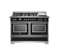 Bertazzoni Heritage Series HER126G2ENET2 120cm Wide Matt Black Dual Fuel Freestanding Range Cooker