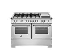 Bertazzoni Heritage Series HER126G2EXT2 120cm Wide Stainless Steel Dual Fuel Freestanding Range Cooker