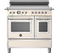 Bertazzoni Heritage Series HER95I2EAVT 90cm wide Electric Range Cooker with Induction Hob - Ivory, Cream