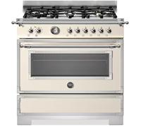 Bertazzoni Heritage Series HER96L1EAVT2 90cm Wide Ivory Dual Fuel Freestanding Range Cooker