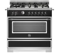 Bertazzoni Heritage Series HER96L1ENET2 90cm Wide Matt Black Dual Fuel Freestanding Range Cooker