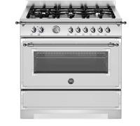 Bertazzoni Heritage Series HER96L1EXT2 90cm Wide Stainless Steel Dual Fuel Freestanding Range Cooker