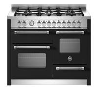 Bertazzoni Master Series MAS116L3ENEC 110cm Dual Fuel Range Cooker with Gas Hob - Nero - A/A Rated, Black