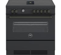Bertazzoni Master Deluxe Series MASCH94I1ENET 90cm wide Electric Range Cooker With Venting Induction Hob - Carbonio - A Rated, Black