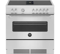 Bertazzoni Master Deluxe Series MASCH94I1EXT 90cm wide Electric Range Cooker With Venting Induction Hob - Stainless Steel - A Rated, Stainless Steel