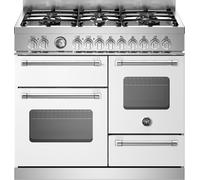 Bertazzoni Master Series MAS106L3EBIC 100cm Dual Fuel Range Cooker with Gas Hob - Bianco - A Rated, White