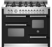 Bertazzoni Master Series MAS116L3ENEC 110cm Dual Fuel Range Cooker with Gas Hob - Nero - A/A Rated, Black