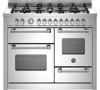 Bertazzoni Master Series MAS116L3EXC 110cm wide Dual Fuel Range Cooker with Gas Hob - Stainless Steel - A/A Rated, Stainless Steel