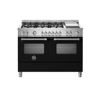 Bertazzoni Master Series MAS126G2ENET 120cm Wide Black Dual Fuel Freestanding Range Cooker