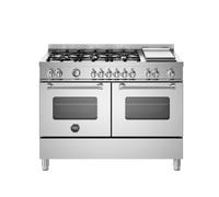 Bertazzoni Master Series MAS126G2EXT 120cm Wide Stainless Steel Dual Fuel Freestanding Range Cooker