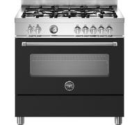 Bertazzoni Master Series MAS95C1ENEC 90cm Dual Fuel Range Cooker with Gas Hob - Nero - A Rated, Black