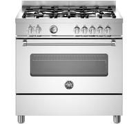 Bertazzoni Master Series MAS95C1EXC 90cm Dual Fuel Range Cooker with Gas Hob - Stainless Steel - A Rated, Stainless Steel
