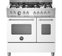 Bertazzoni Master Series MAS95C2EBIC 90cm wide Dual Fuel Range Cooker with Gas Hob - Bianco - A/A+ Rated, White