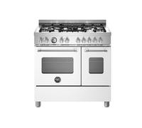 Bertazzoni Master Series MAS95C2EBIC 90cm Wide White Dual Fuel Freestanding Range Cooker