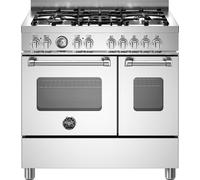 Bertazzoni Master Series MAS95C2EXC 90cm Dual Fuel Range Cooker with Gas Hob - Stainless Steel - A Rated, Stainless Steel