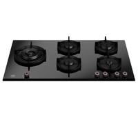 Bertazzoni Pro Series P905LPROGNE 90cm Black Glass Gas Hob with Left Wok Burner