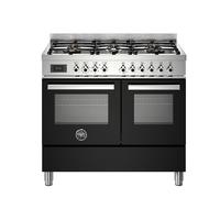 Bertazzoni PRO106L2EXT Professional 100cm 6-Burner Electric Double Oven Range Cooker - Black