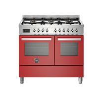 Bertazzoni PRO106L2EXT Professional 100cm 6-Burner Electric Double Oven Range Cooker - Red