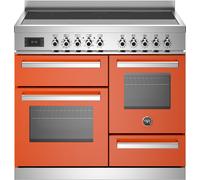 Bertazzoni Professional Series PRO105I3EART 100cm Electric Range Cooker with Induction Hob - Orange - A Rated, Orange