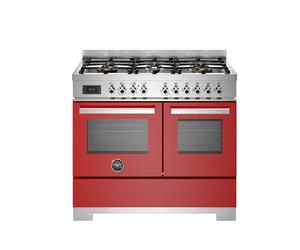 Bertazzoni Professional Series PRO106L2EROT2 100cm Wide Red Dual Fuel Freestanding Range Cooker