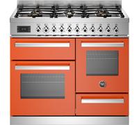 Bertazzoni Professional Series PRO106L3EART 100cm Dual Fuel Range Cooker with Gas Hob - Orange - A Rated, Orange