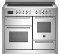 Bertazzoni Professional Series PRO115I3EXT 110cm Electric Range Cooker with Induction Hob - Stainless Steel - A Rated, Stainless Steel