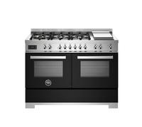 Bertazzoni Professional Series PRO126G2ENET2 120cm Wide Black Dual Fuel Freestanding Range Cooker