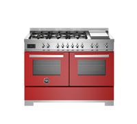 Bertazzoni Professional Series PRO126G2EROT2 120cm Wide Red Dual Fuel Freestanding Range Cooker