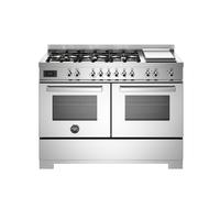Bertazzoni Professional Series PRO126G2EXT2 120cm Wide Stainless Steel Dual Fuel Freestanding Range Cooker