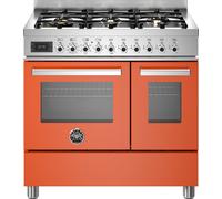 Bertazzoni Professional Series PRO96L2EART 90cm wide Dual Fuel Range Cooker with Gas Hob - Orange Orange