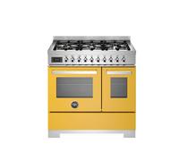 Bertazzoni Professional Series PRO96L2EGIT2 90cm Wide Yellow Dual Fuel Freestanding Range Cooker