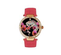 Bertha Women's Camilla Mother-Of-Pearl Leather-Band Watch in Coral Bertha Coral One Size